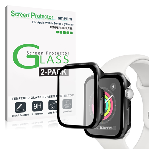 amFilm Apple Watch Series 3/2/1 (38mm) Glass Screen Protector 2