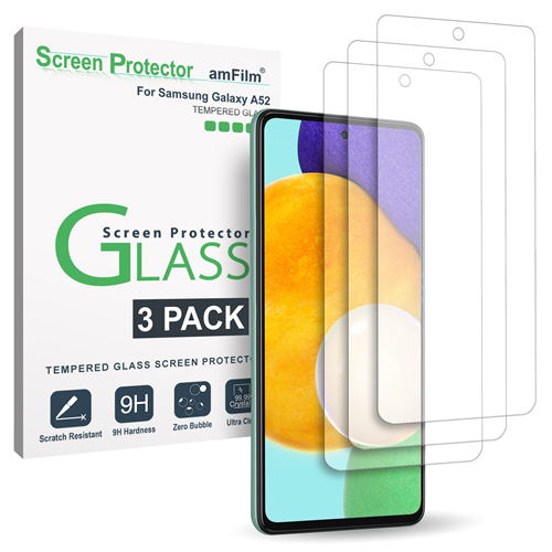  amFilm 3 Pack Tempered Glass Screen Protector for