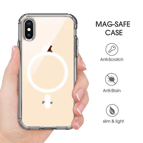 amCase iPhone X/Xs (5.8) Clear Case with MagSafe Support for