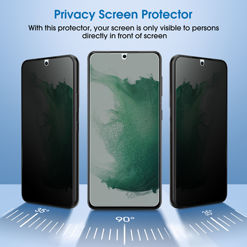 amFilm Galaxy S22 Hybrid Privacy Screen Protector & Camera Protector 2-Pack  - TechMatte