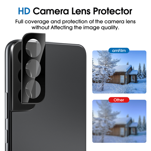 amFilm Galaxy S22 Hybrid Privacy Screen Protector & Camera Protector 2-Pack  - TechMatte