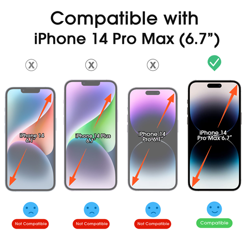 2-Pack For Apple iPhone 14 Pro Max Tempered Glass Screen Protector Film  Coverage