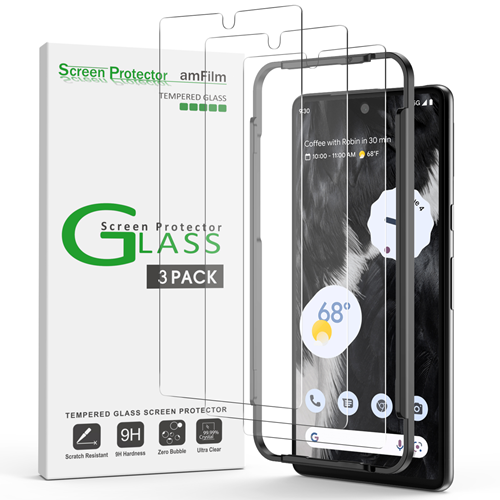  amFilm 3 Pack Tempered Glass Screen Protector for