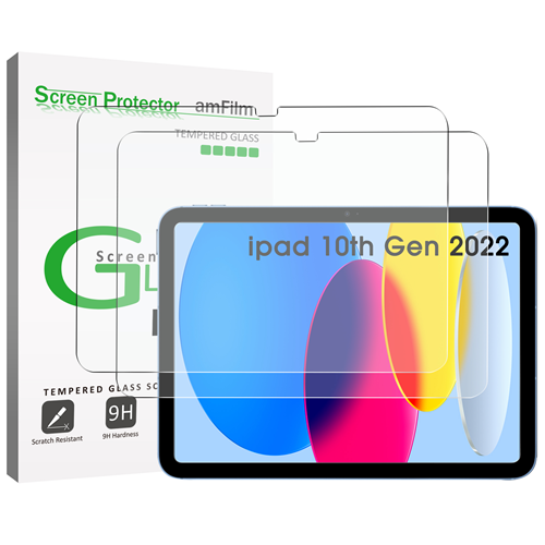 amFilm iPad 10.9 10th Gen Glass Screen Protector 2-Pack - TechMatte