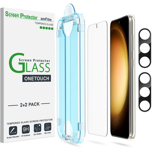 amFilm OneTouch Galaxy S23 Plus Glass Screen Protector & Camera Protector (6.6