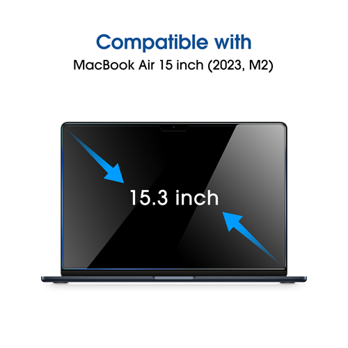 GrizzlyCoat - Apple MacBook Air 15 Inch (2023) Protection d'écran  Anti-Glare Film - Compatible Coque - Noir 11-8316642 
