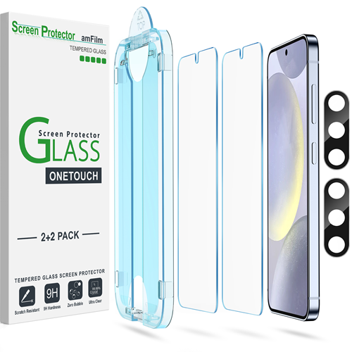 [3+3 Pack] for Samsung Galaxy S24 Ultra Screen Protector, 9H Tempered  Glass, Ultrasonic Fingerprint Compatible, HD Clear Case Friendly for  Samsung S24