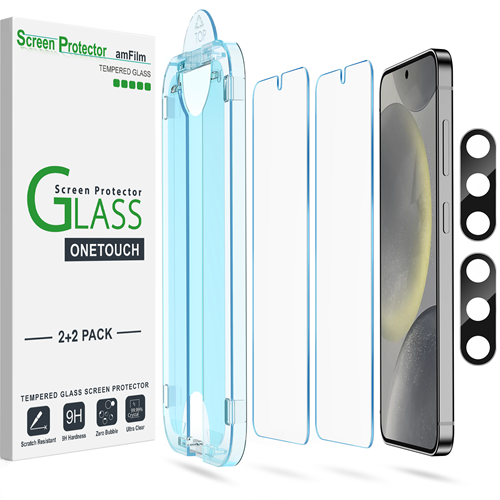 amFilm OneTouch Galaxy S24 Glass Screen Protector & Camera Protector (6.2
